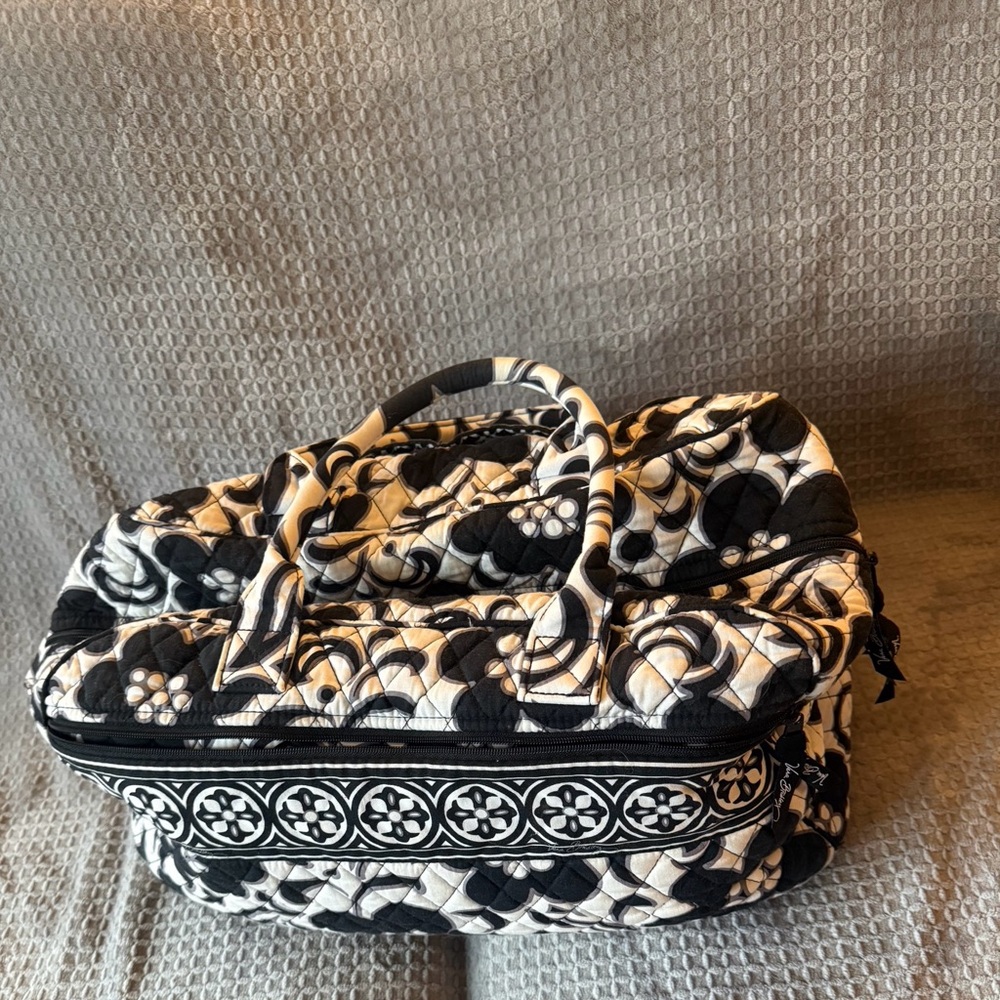 Vera Bradley Black and White Travel Bag with Quilted Design